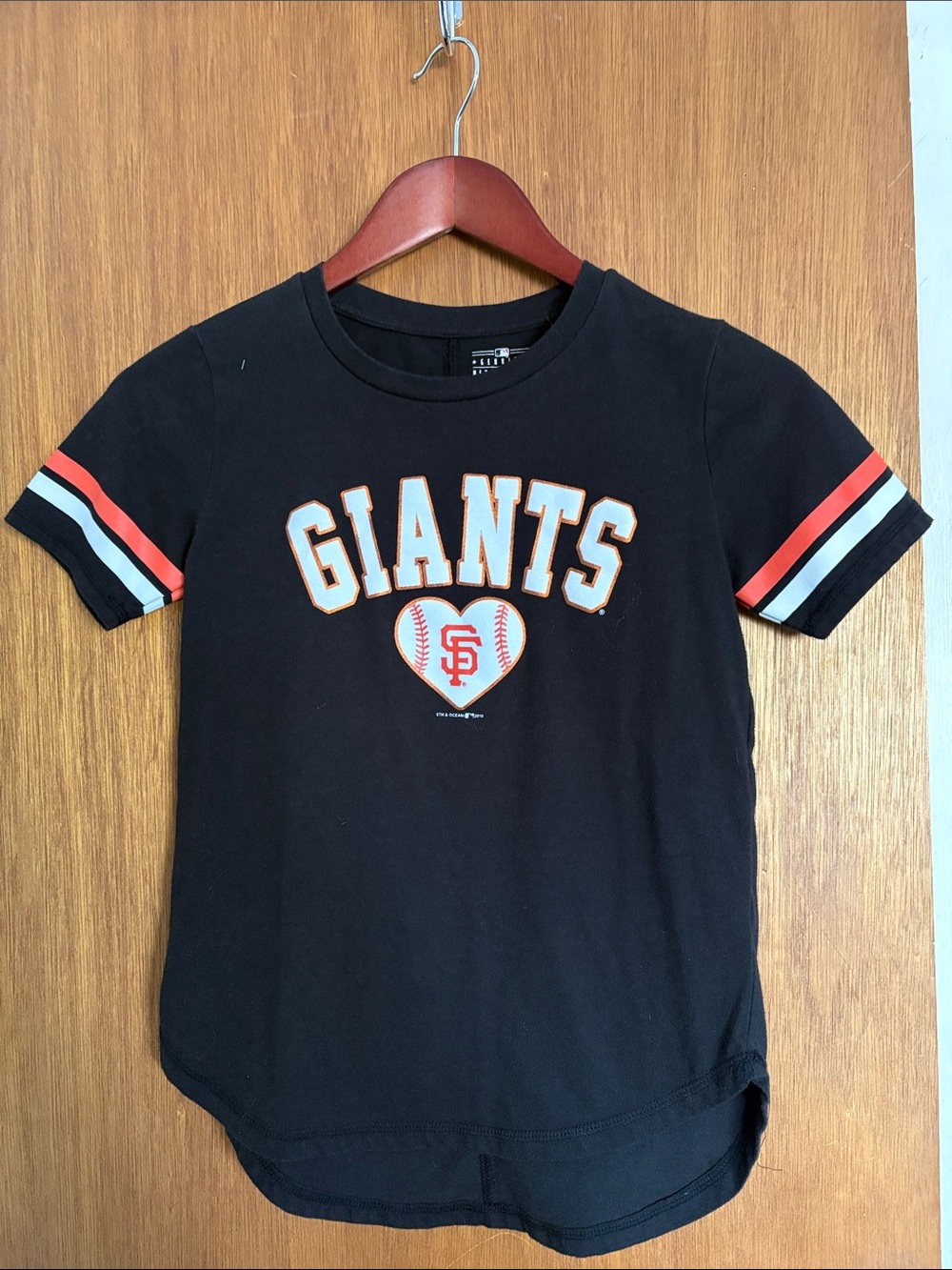Girls' Giants Baseball Black Short-Sleeve Tee